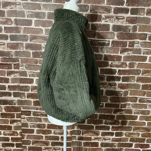 Women's Full Zip Sherpa Bomber Jacket - Wild Fable Green XL Y2K Look - Picture 11 of 12